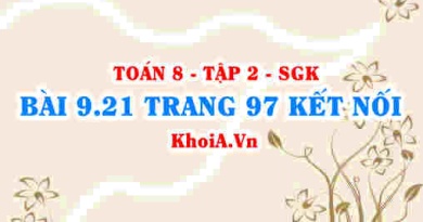 Bài 9.21 trang 97 Toán 8 Kết nối tri thức Tập 2